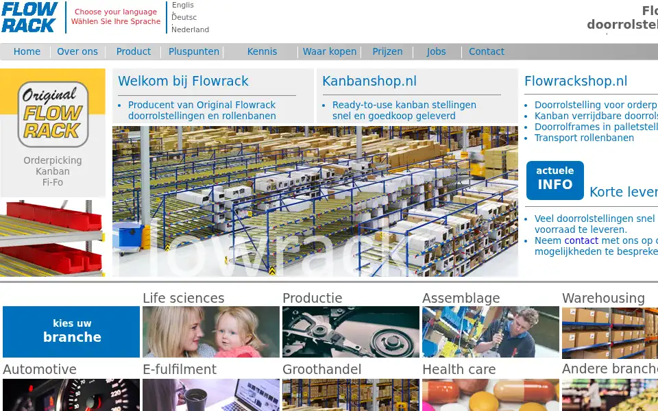 Screenshot of flowrack.nl