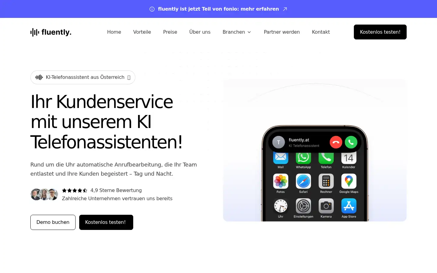 Screenshot of fluently.at