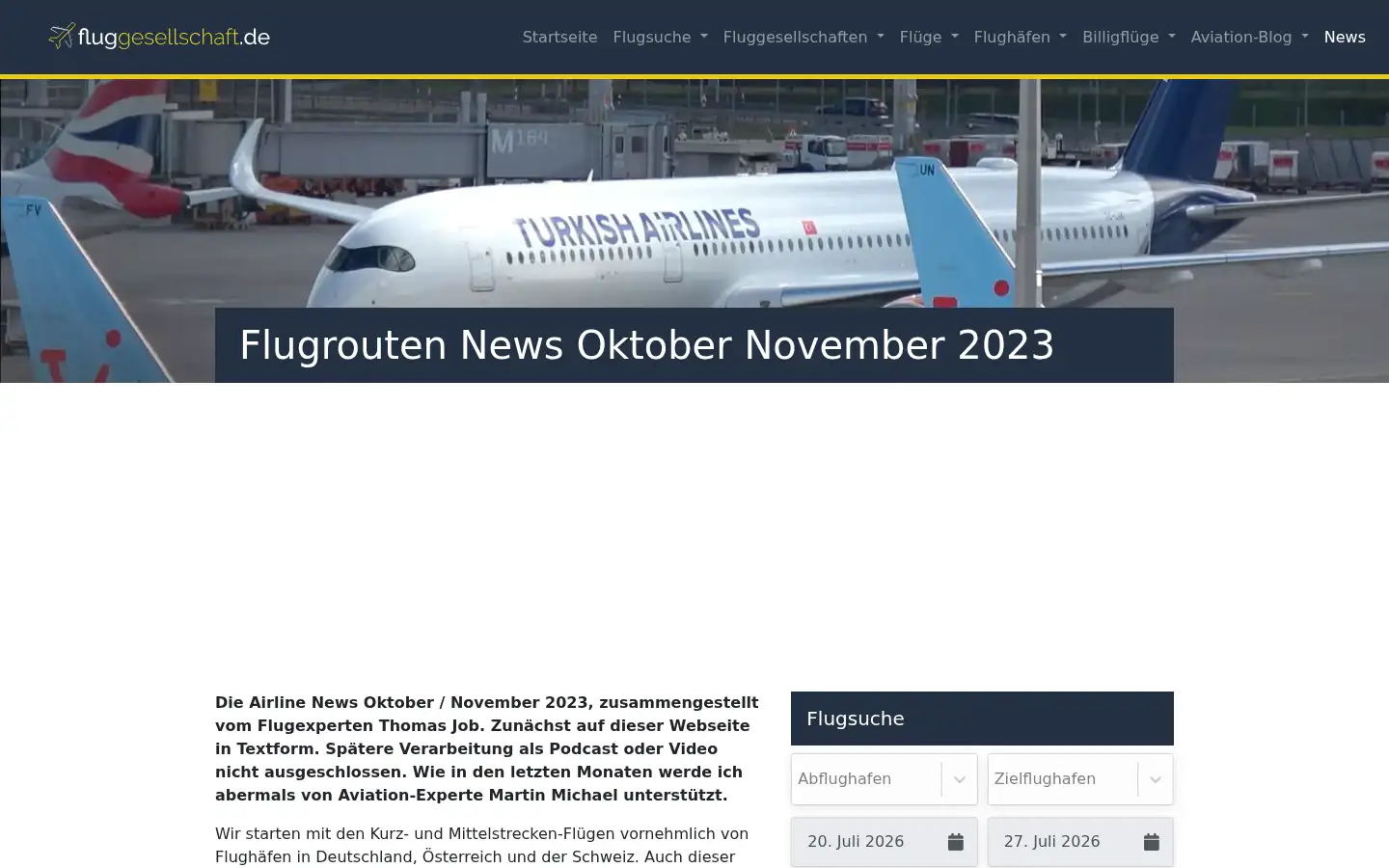 Screenshot of fluggesellschaft.de