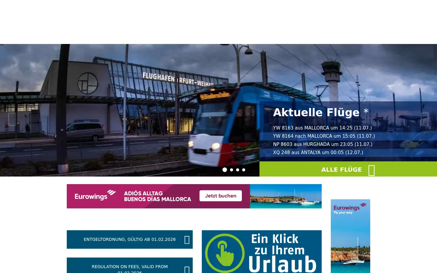 Screenshot of flughafenerfurt.com