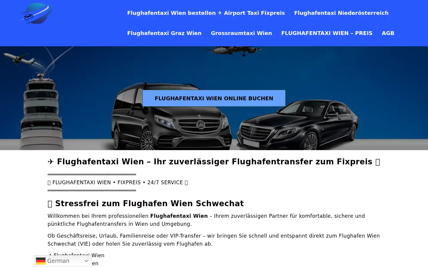 Screenshot of flughafentaxi-at.at