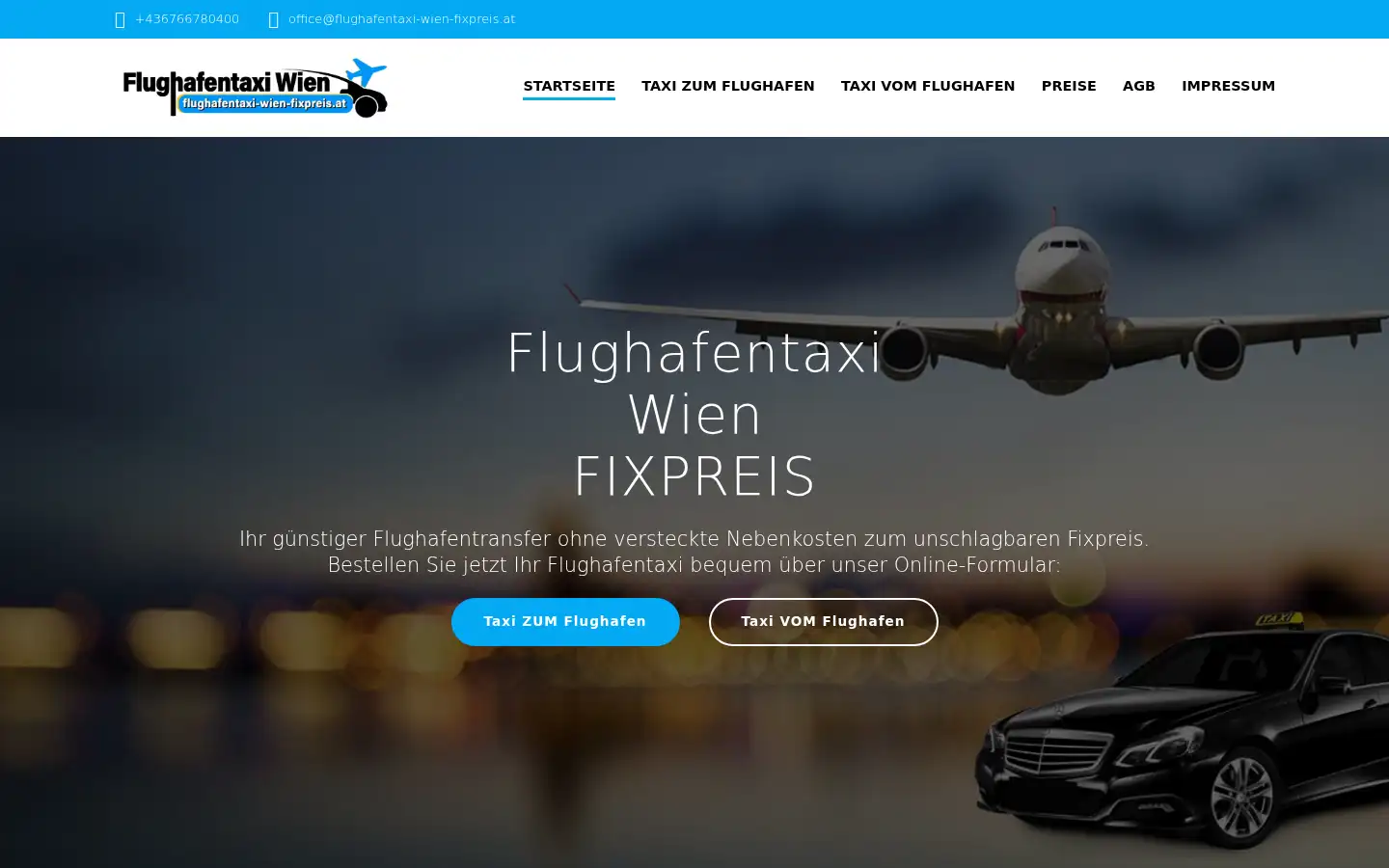 Screenshot of flughafentaxi-wien-fixpreis.at