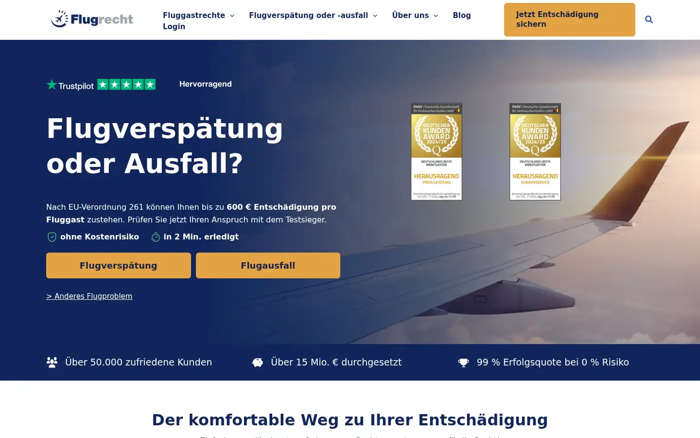 Screenshot of flugrecht.de