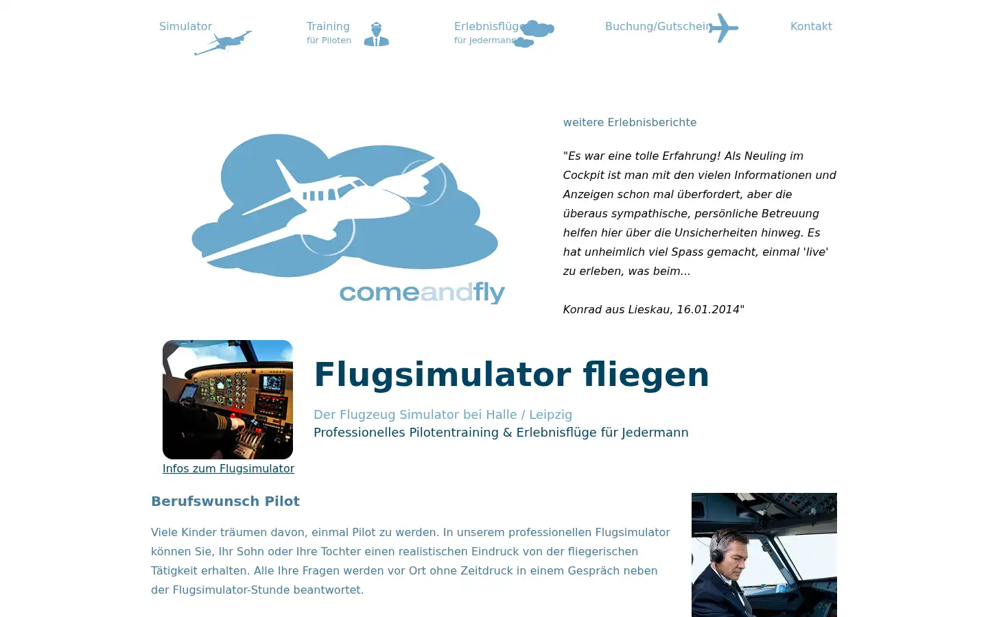 Screenshot of flugsimulator-erlebnis.de