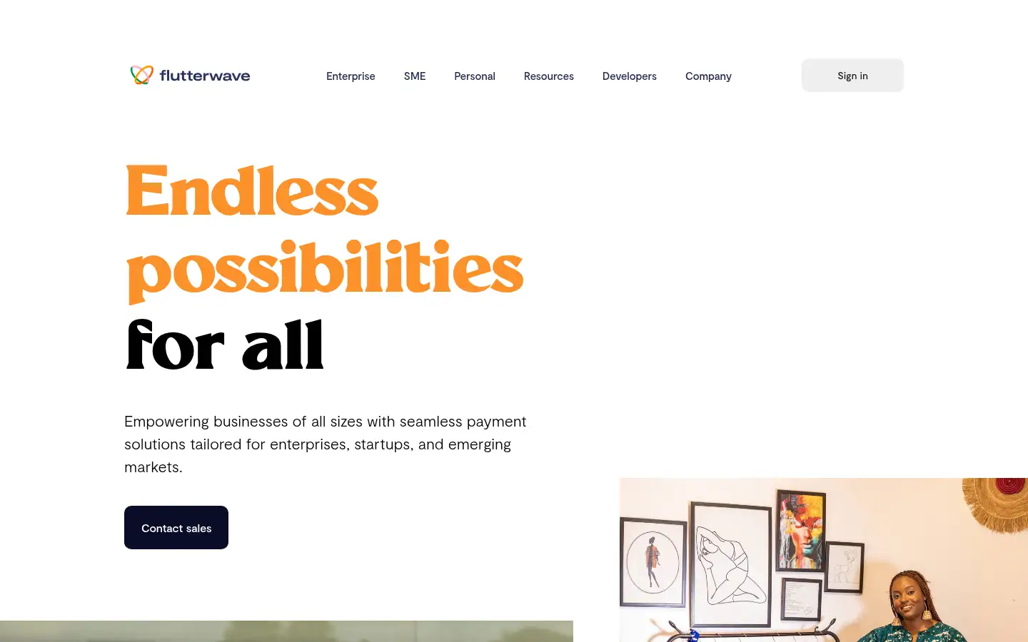 Screenshot of flutterwave.com