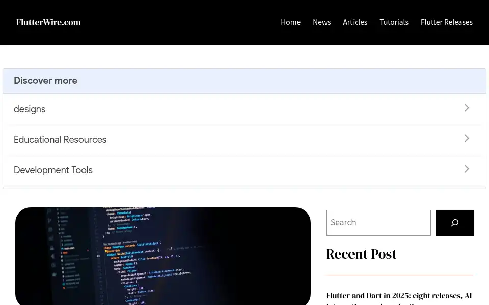 Screenshot of flutterwire.com