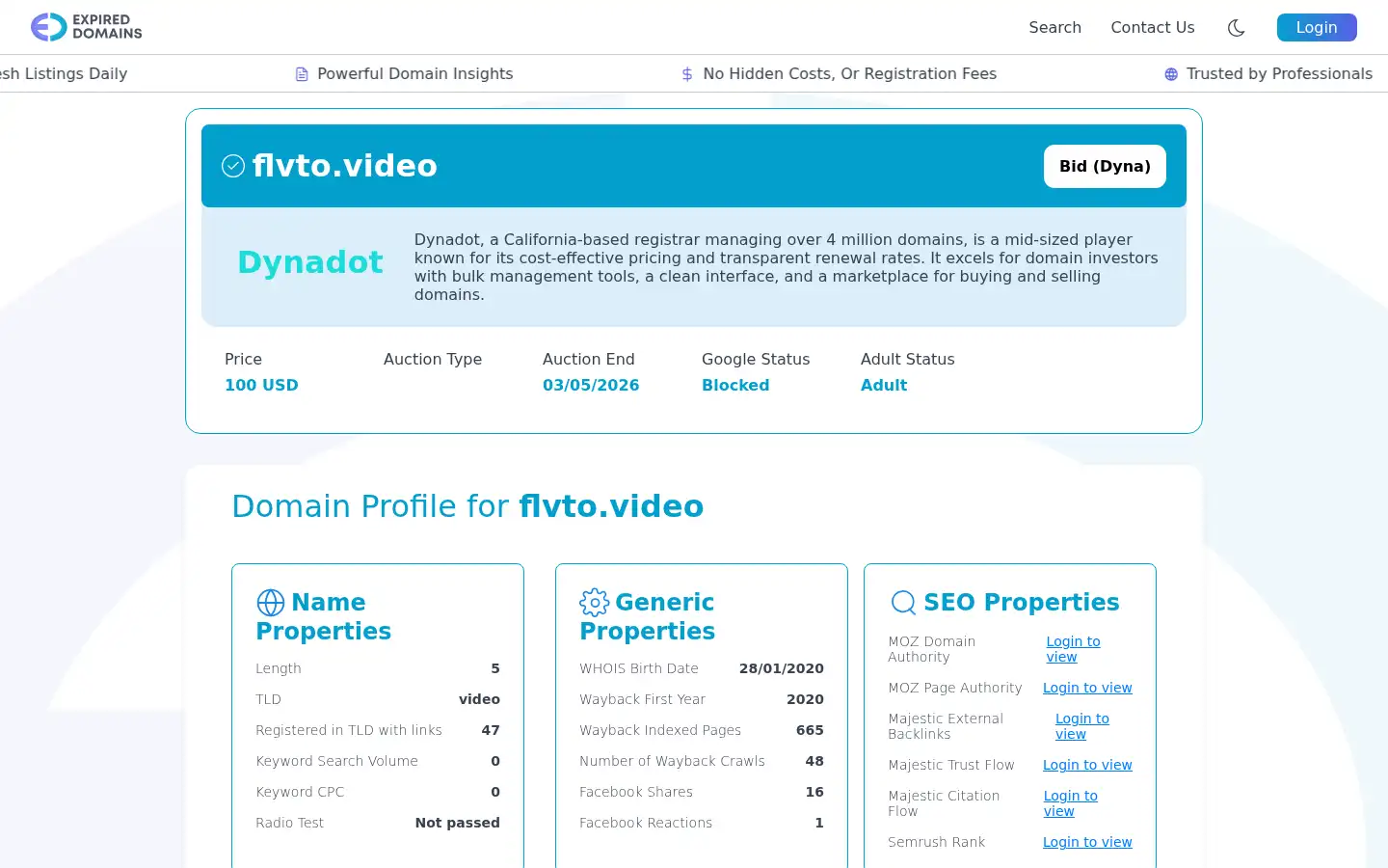 Screenshot of flvto.video