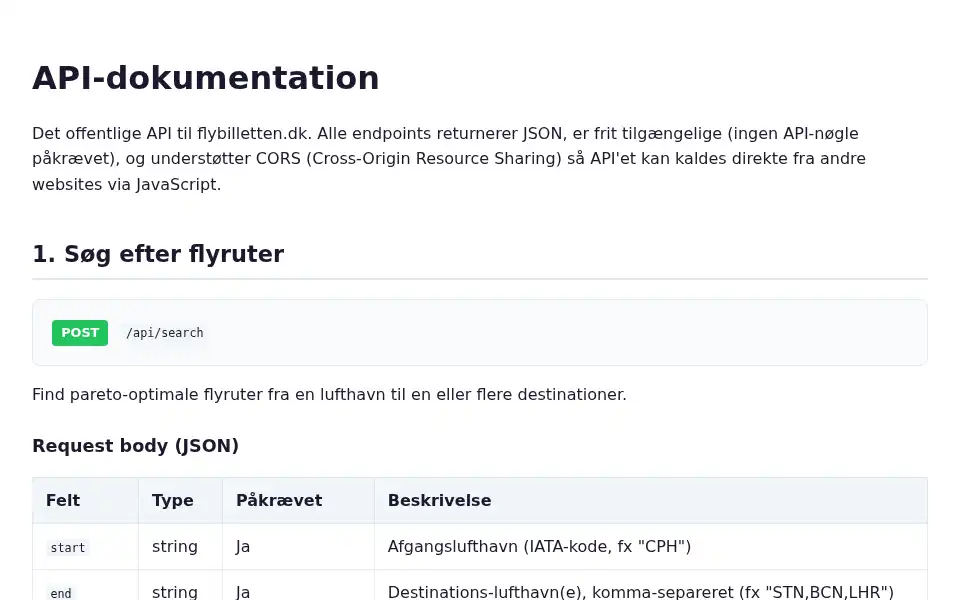 Screenshot of flybilletten.dk