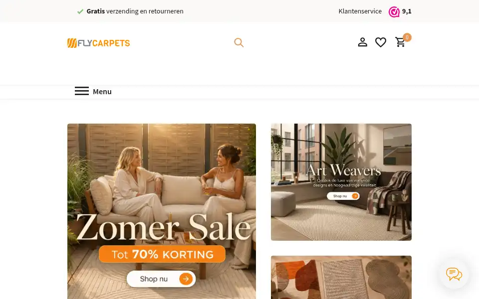 Screenshot of flycarpet.nl