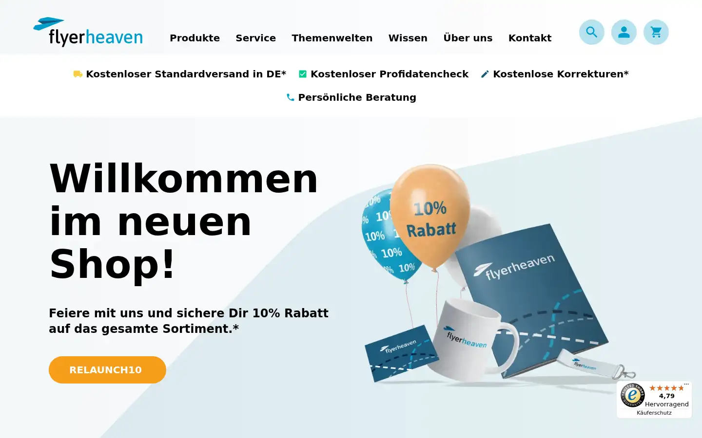 Screenshot of flyerheaven.de