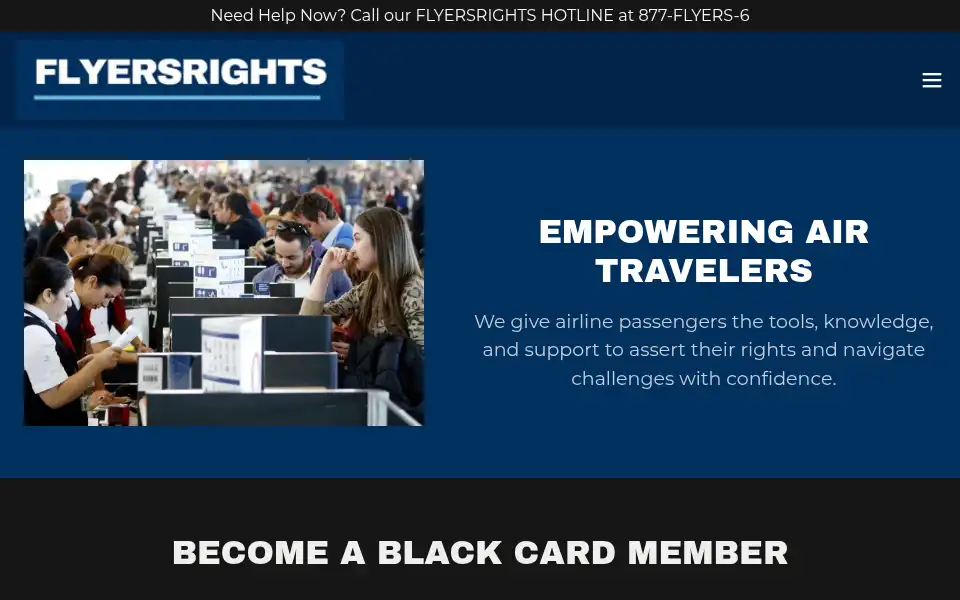 Screenshot of flyersrights.org