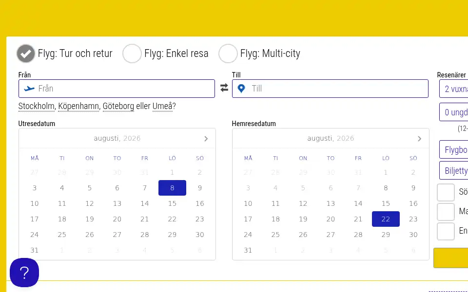 Screenshot of flygcity.se