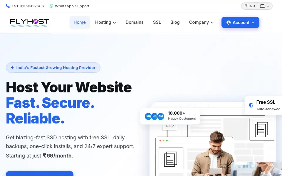 Screenshot of flyhost.in