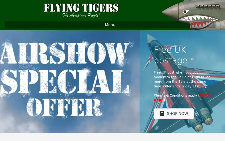Screenshot of flying-tigers.co.uk