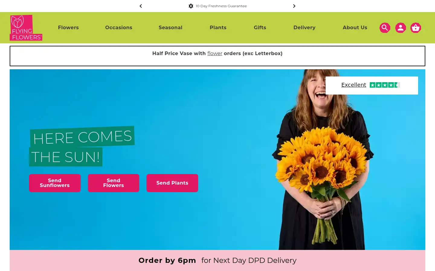 Screenshot of flyingflowers.co.uk