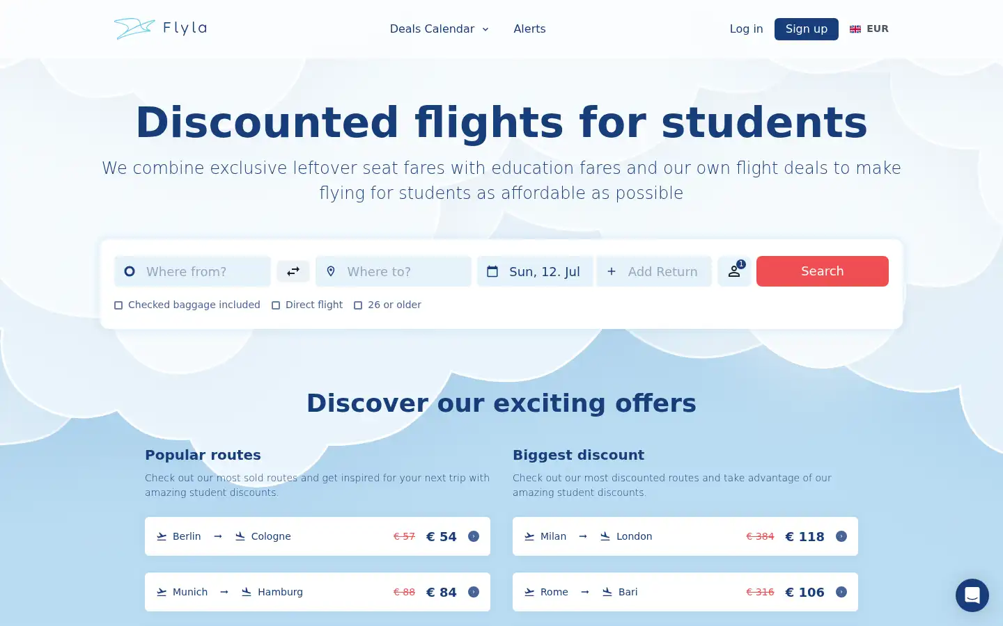 Screenshot of flyla.com