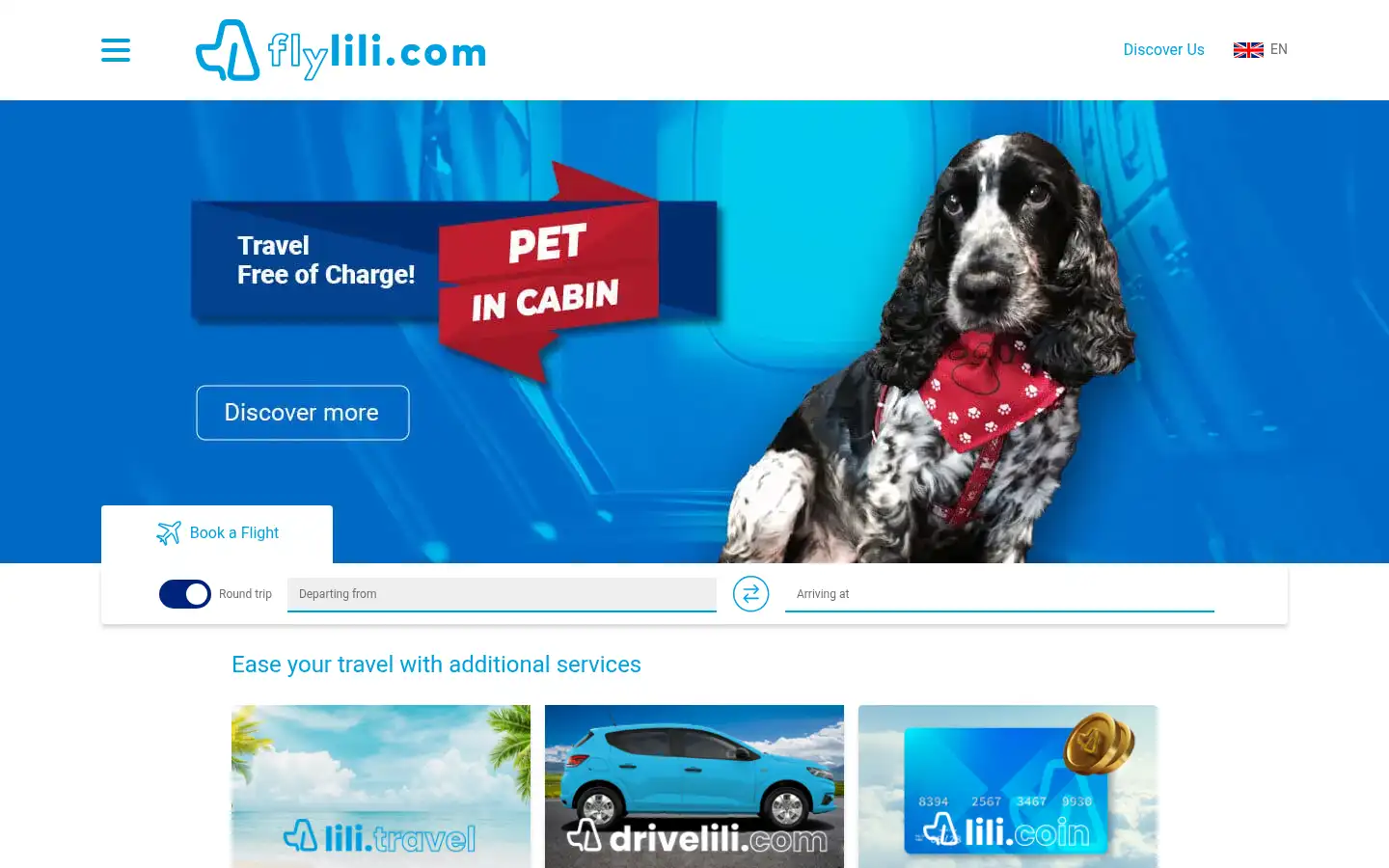 Screenshot of flylili.com