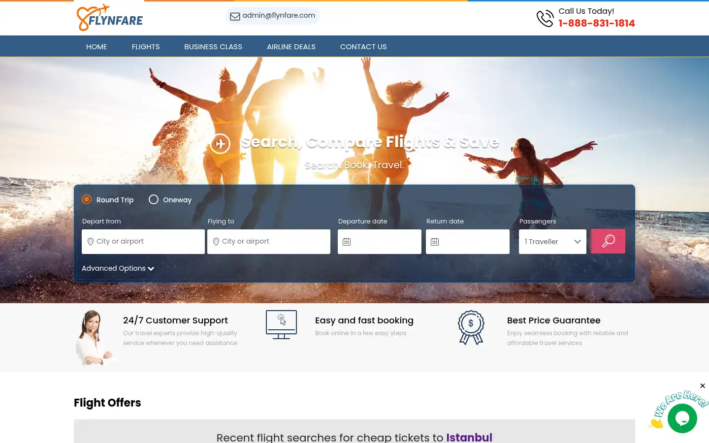 Screenshot of flynfare.com
