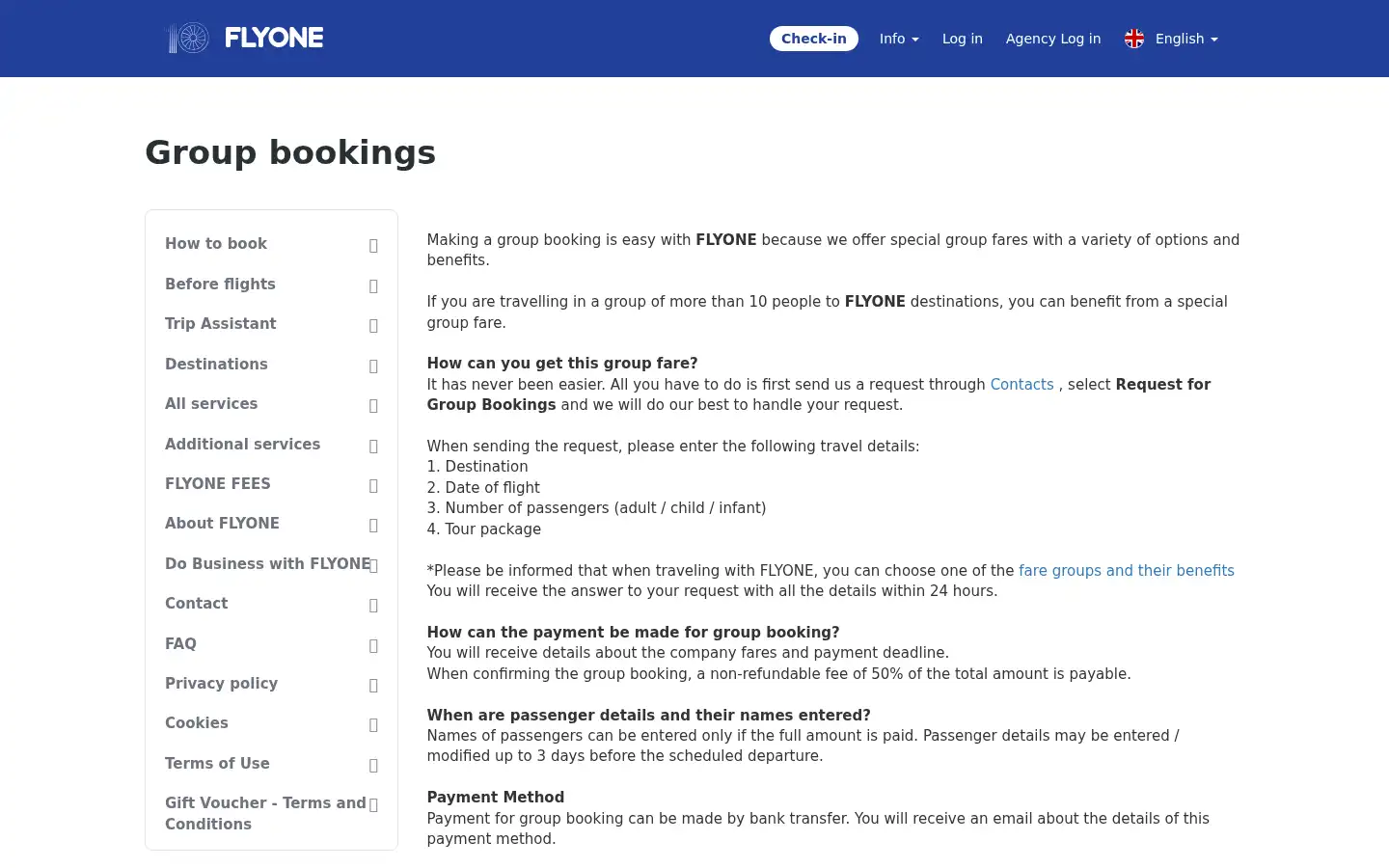 Screenshot of flyone.eu