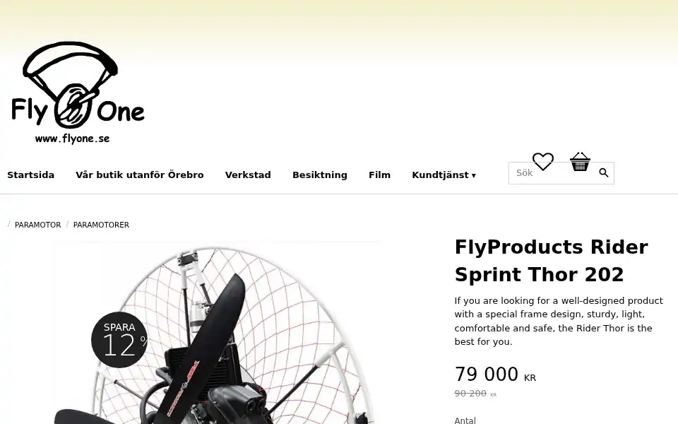 Screenshot of flyone.se