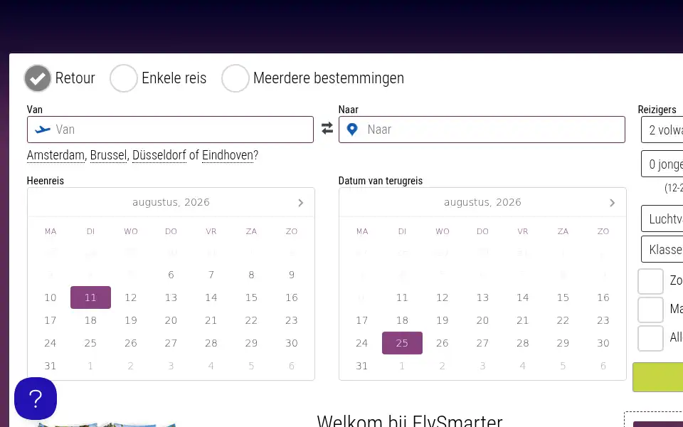 Screenshot of flysmarter.nl