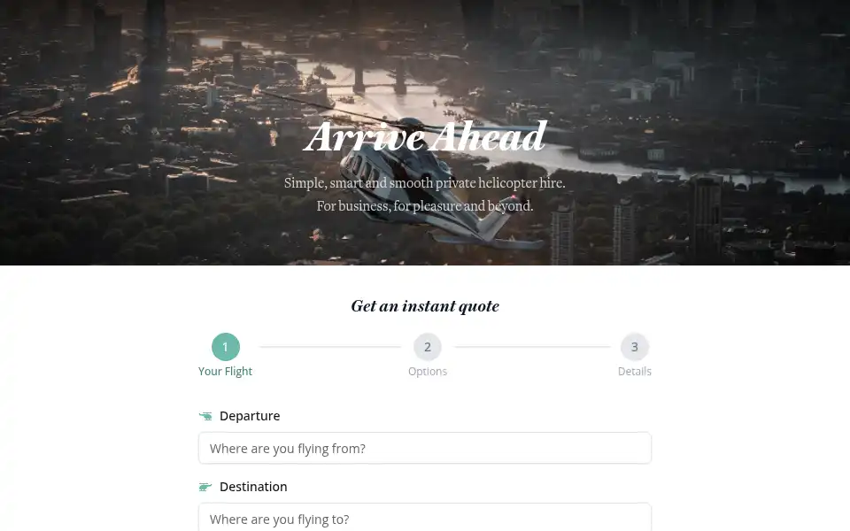 Screenshot of flythq.com