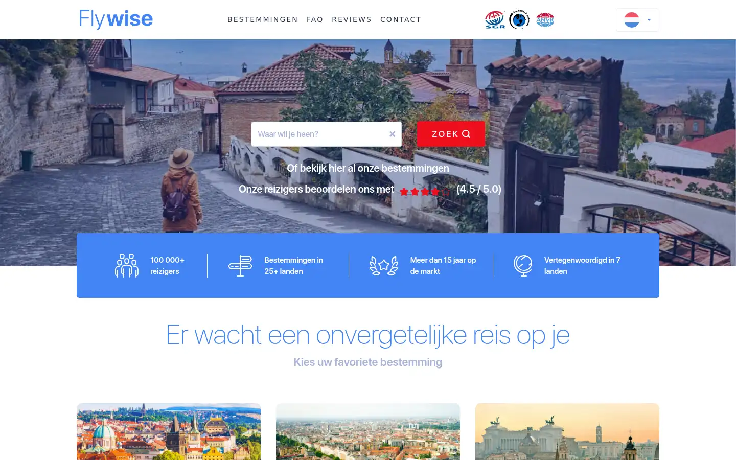 Screenshot of flywise.nl