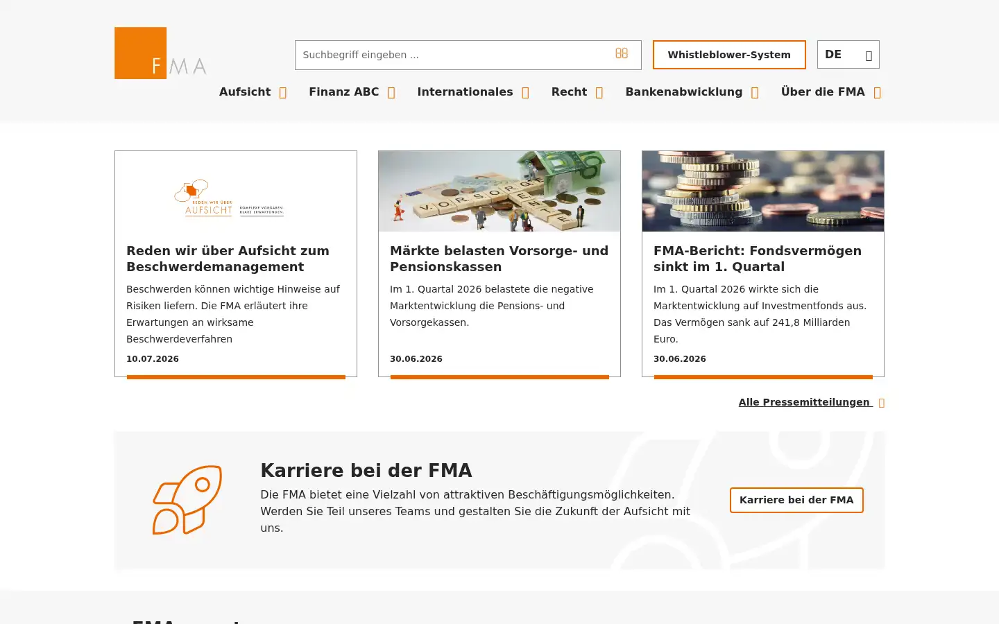 Screenshot of fma.gv.at
