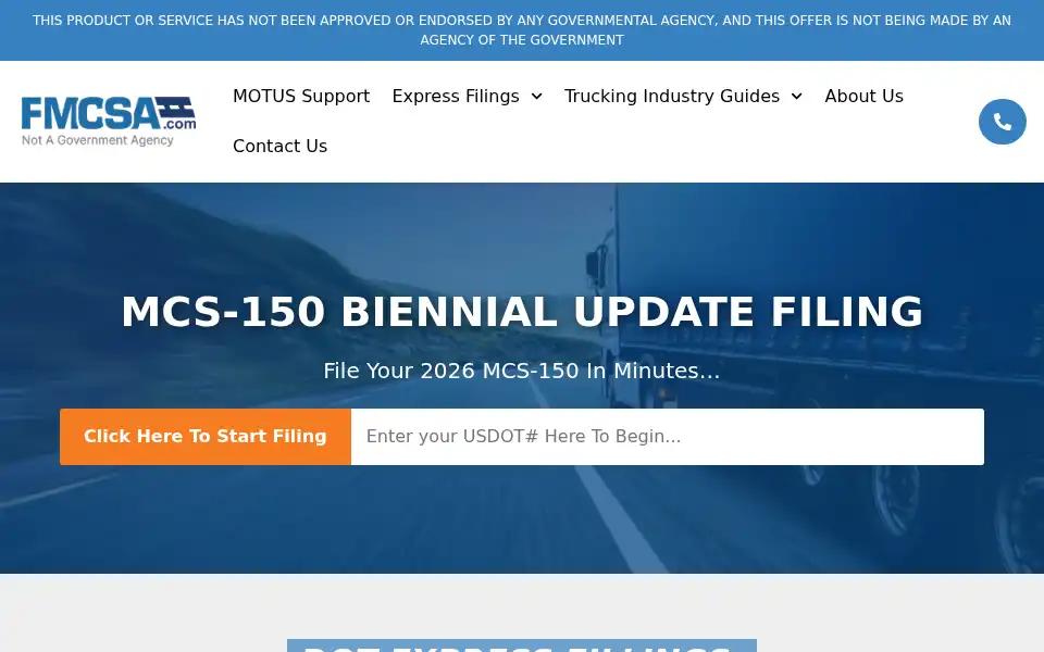 Screenshot of fmcsa.com