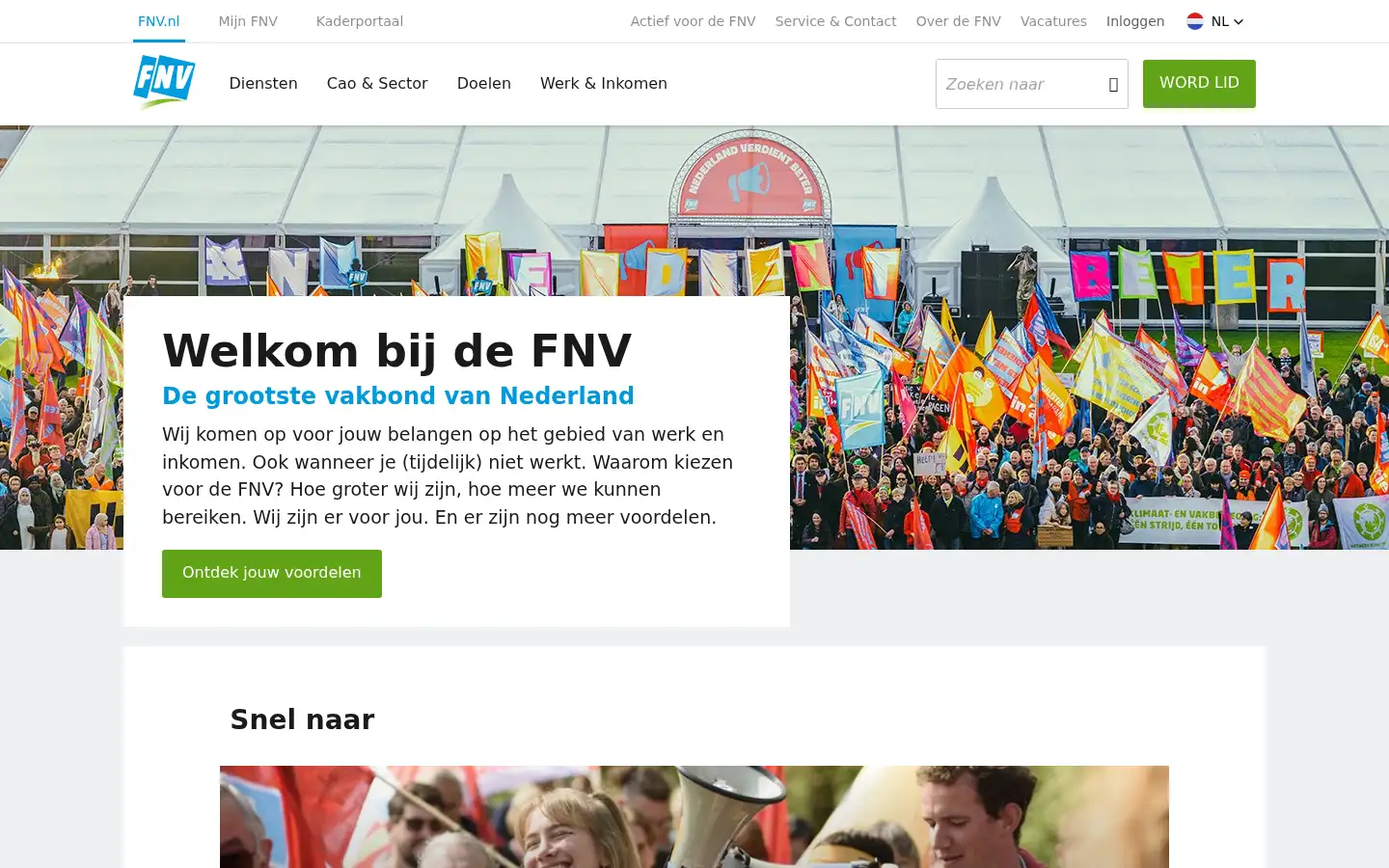 Screenshot of fnv.nl