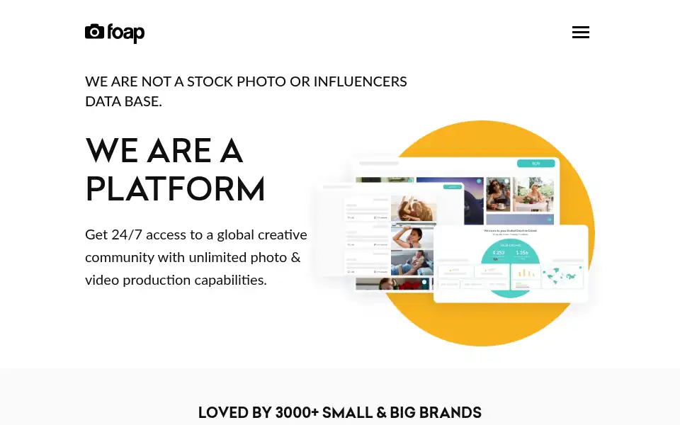 Screenshot of foap.com