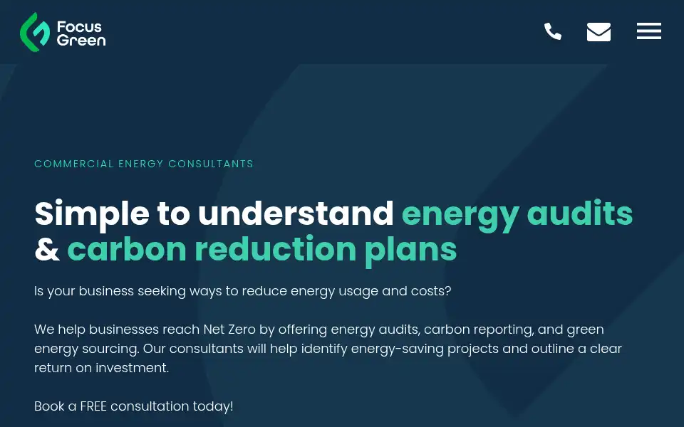 Screenshot of focusgreen.co.uk