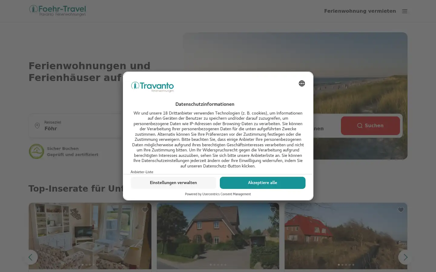 Screenshot of foehr-travel.de