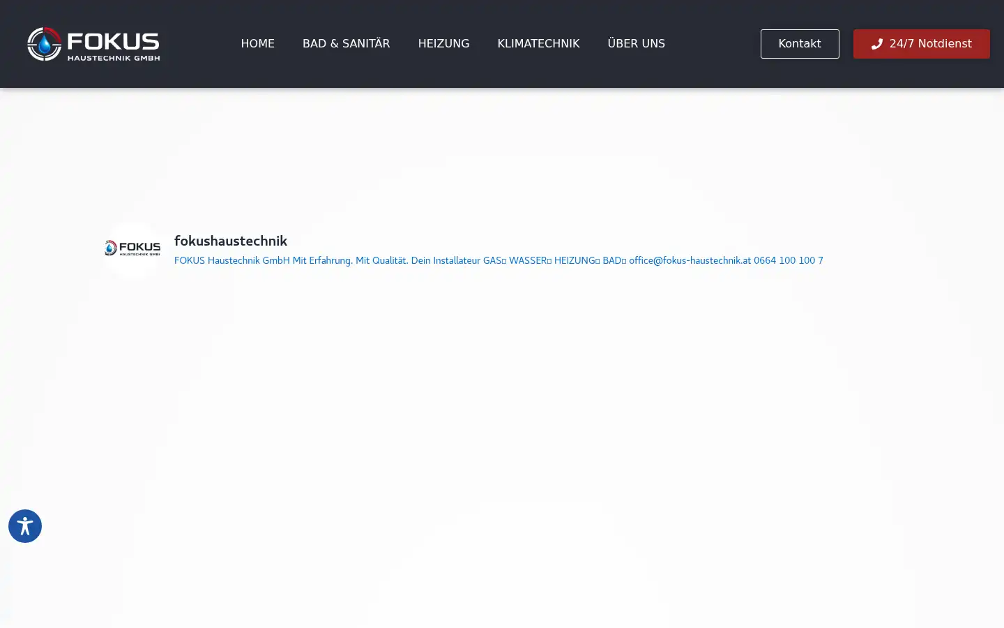 Screenshot of fokus-haustechnik.at