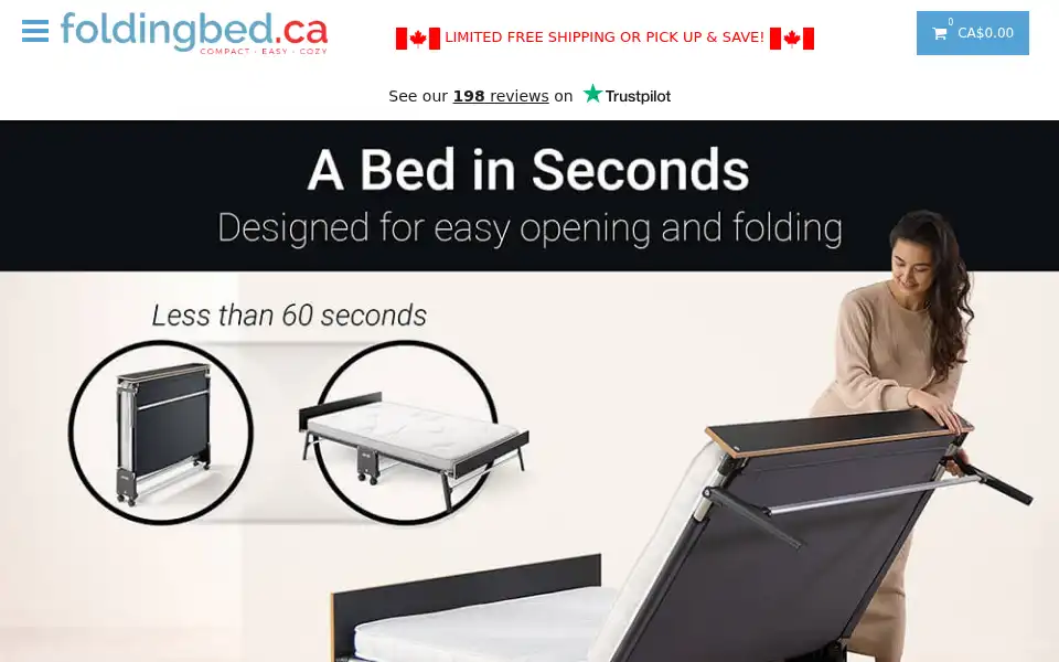 Screenshot of foldingbed.ca