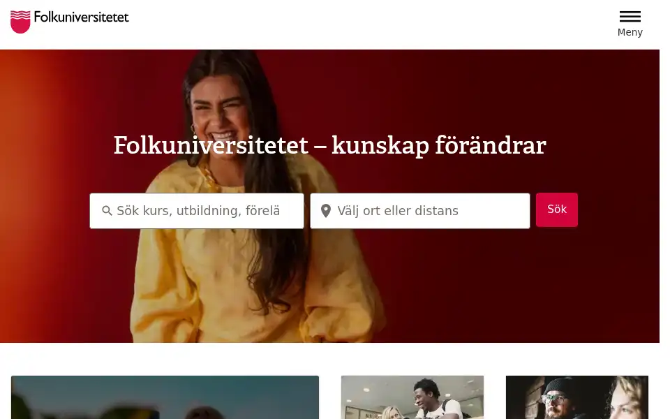 Screenshot of folkuniversitetet.se