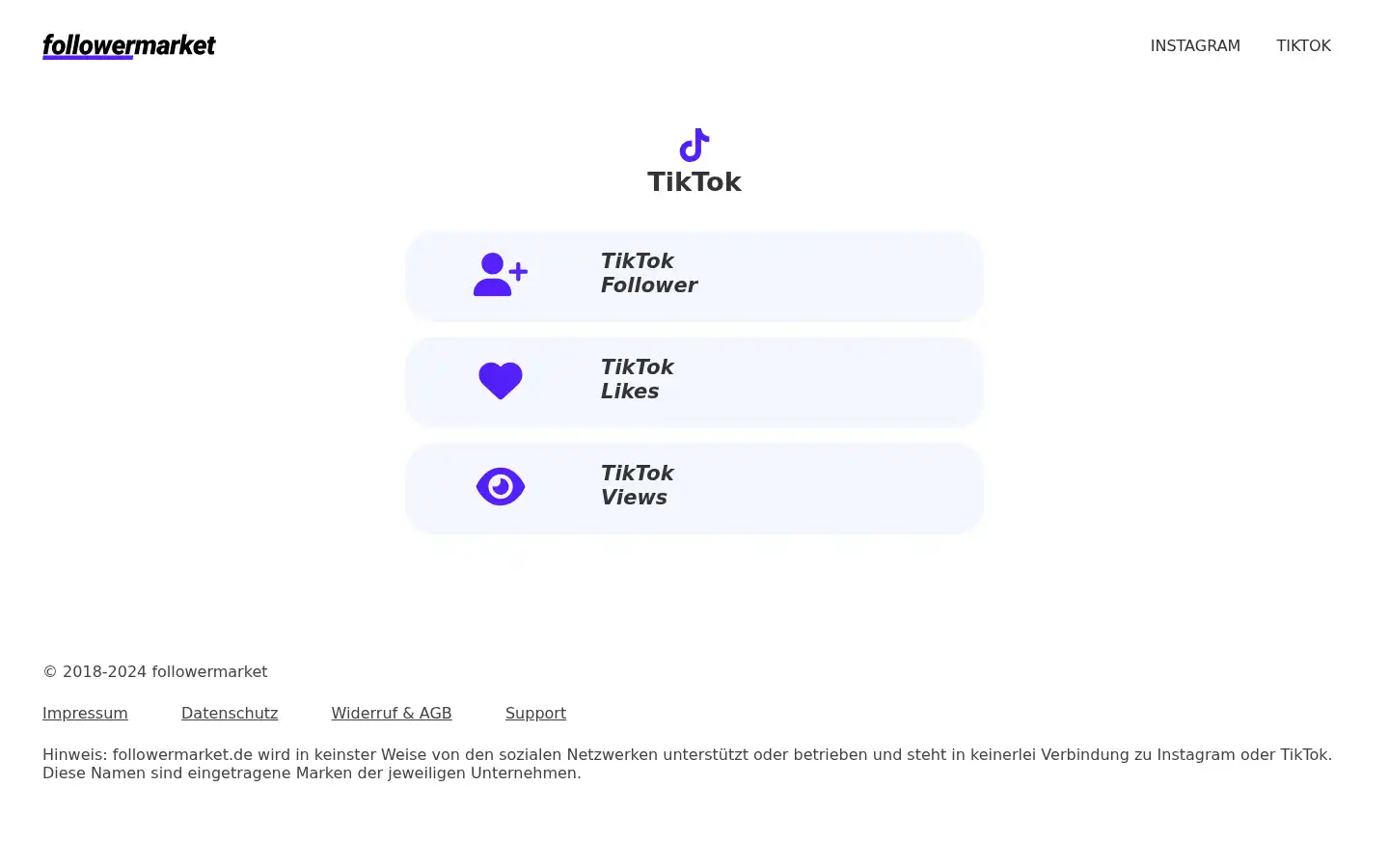 Screenshot of followermarket.de