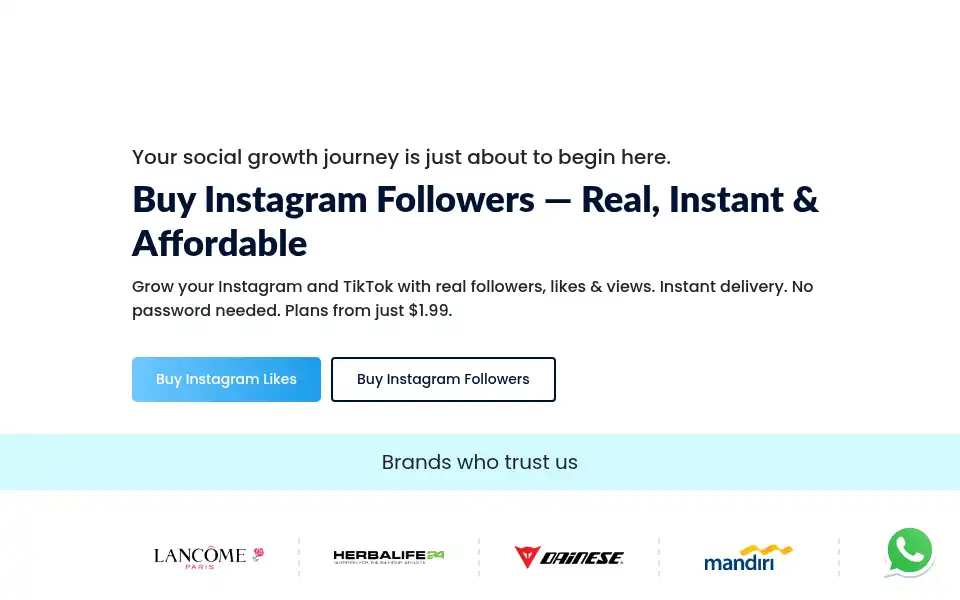 Screenshot of followerscart.com