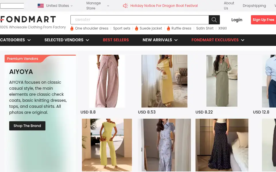 Screenshot of fondmart.com