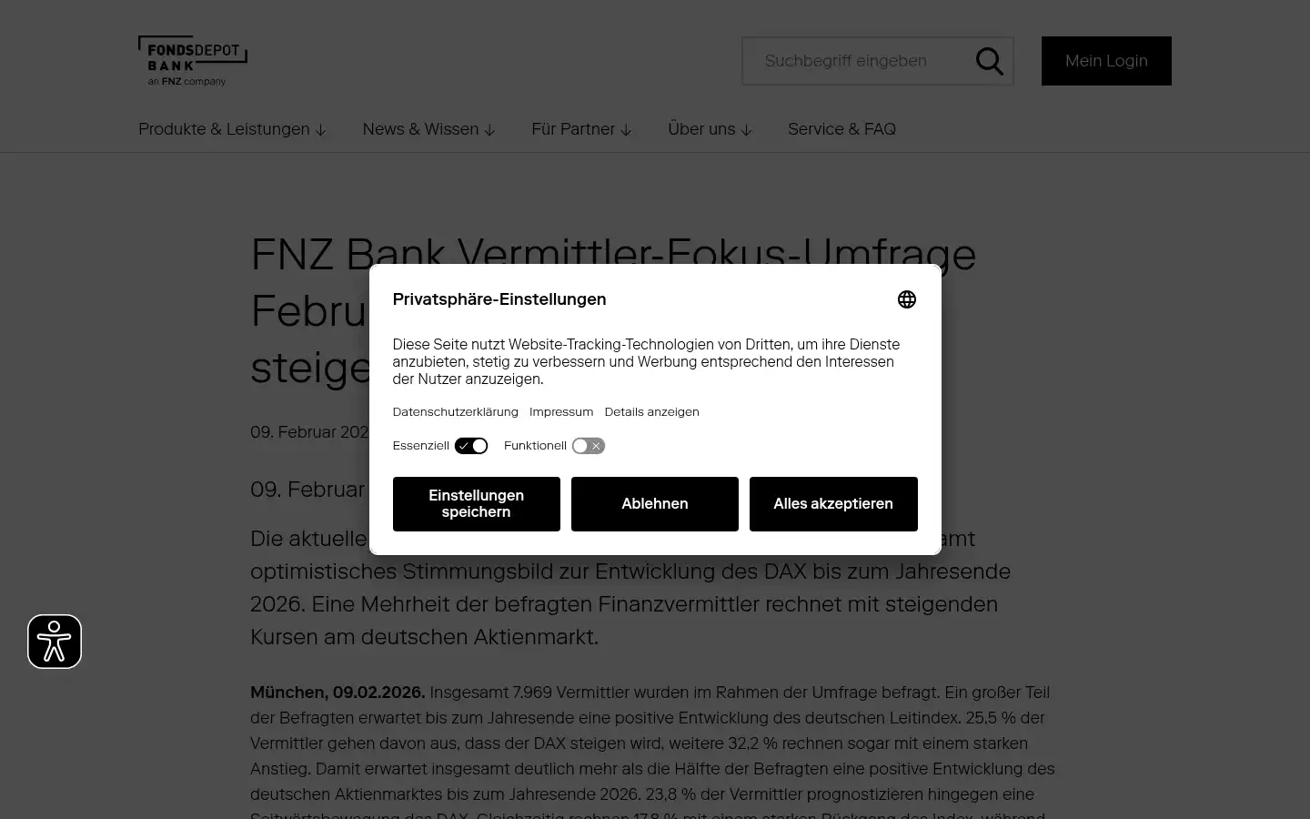 Screenshot of fondsdepotbank.de