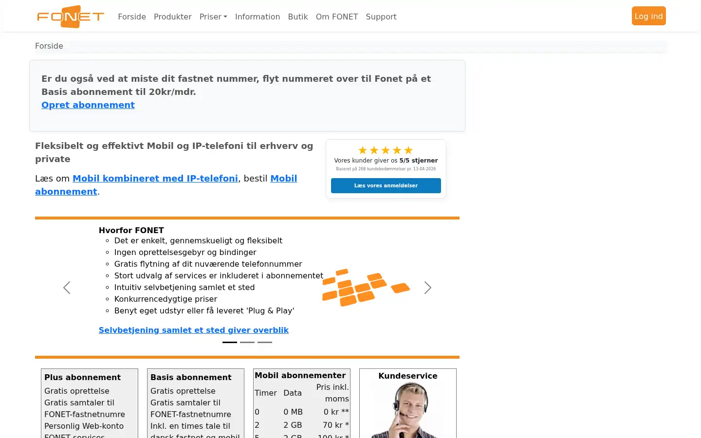 Screenshot of fonet.dk