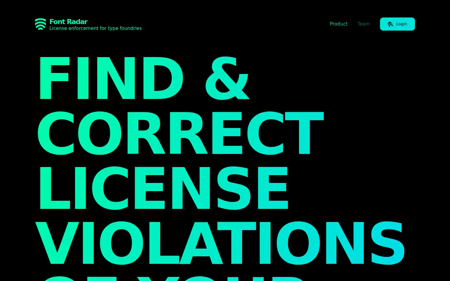 Screenshot of fontradar.com