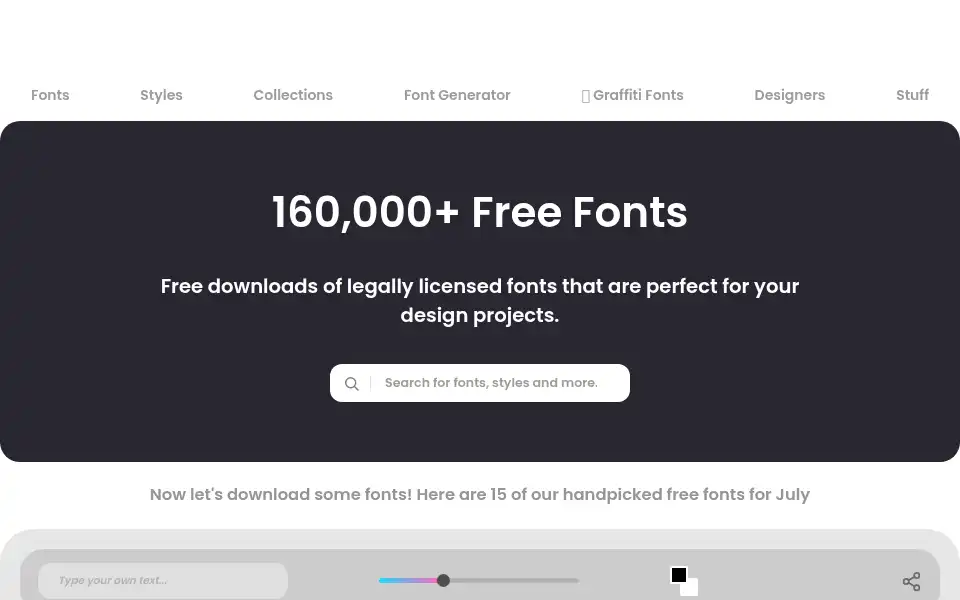 Screenshot of fontspace.com