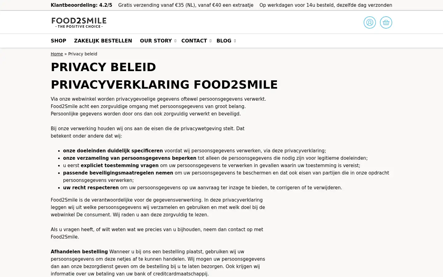 Screenshot of food2smile.nl