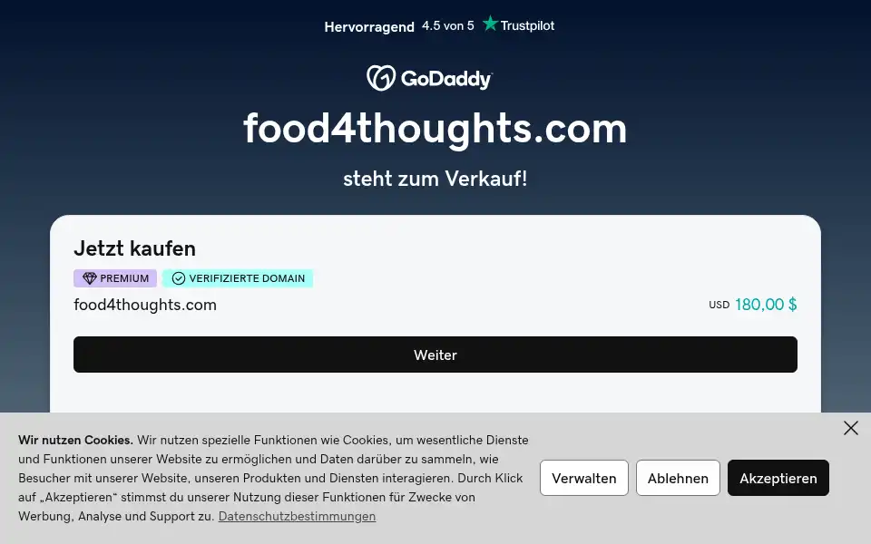 Screenshot of food4thoughts.com