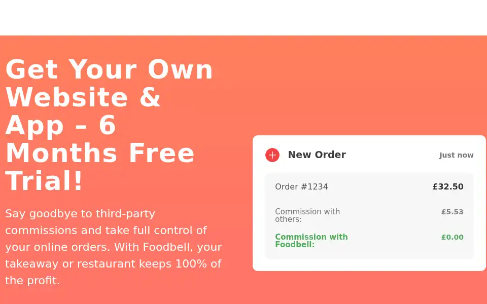 Screenshot of foodbell.co.uk