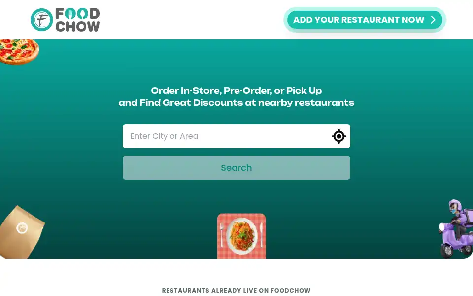 Screenshot of foodchow.com