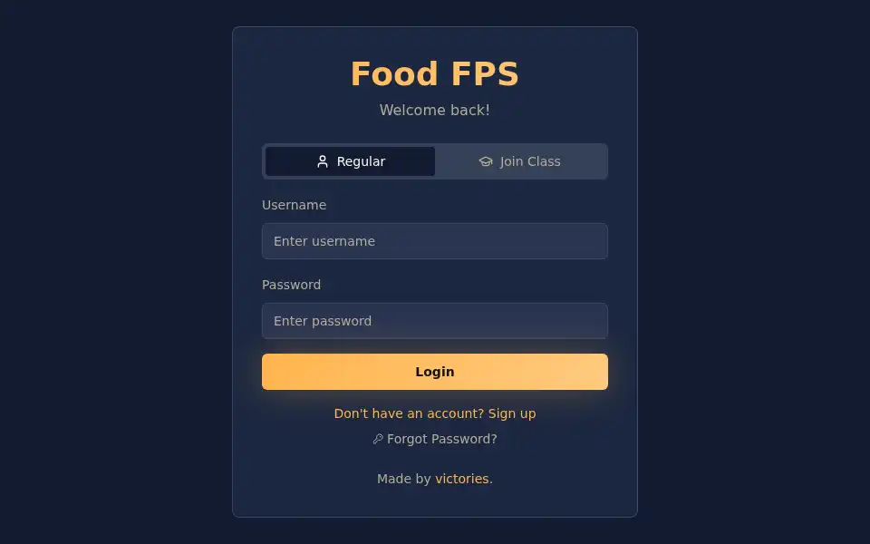 Screenshot of foodfps.com