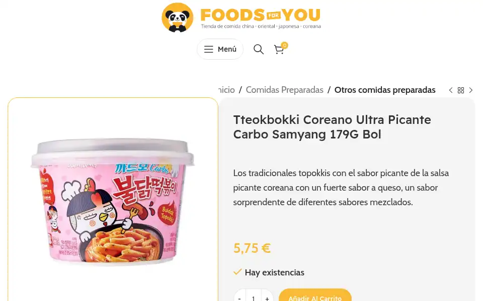 Screenshot of foodsforyou.es