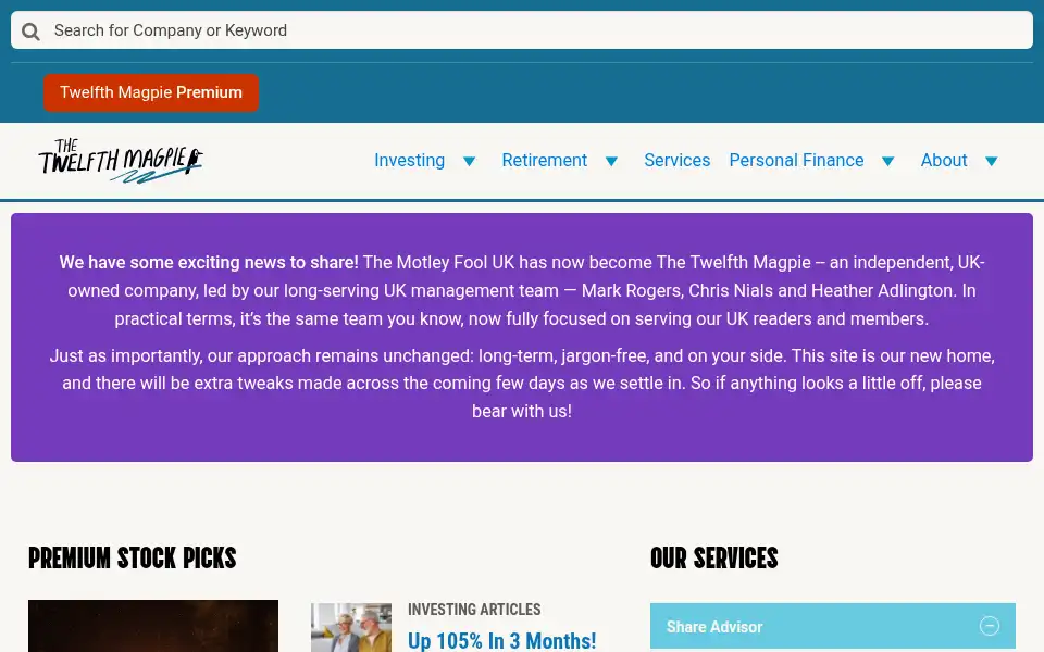 Screenshot of fool.co.uk